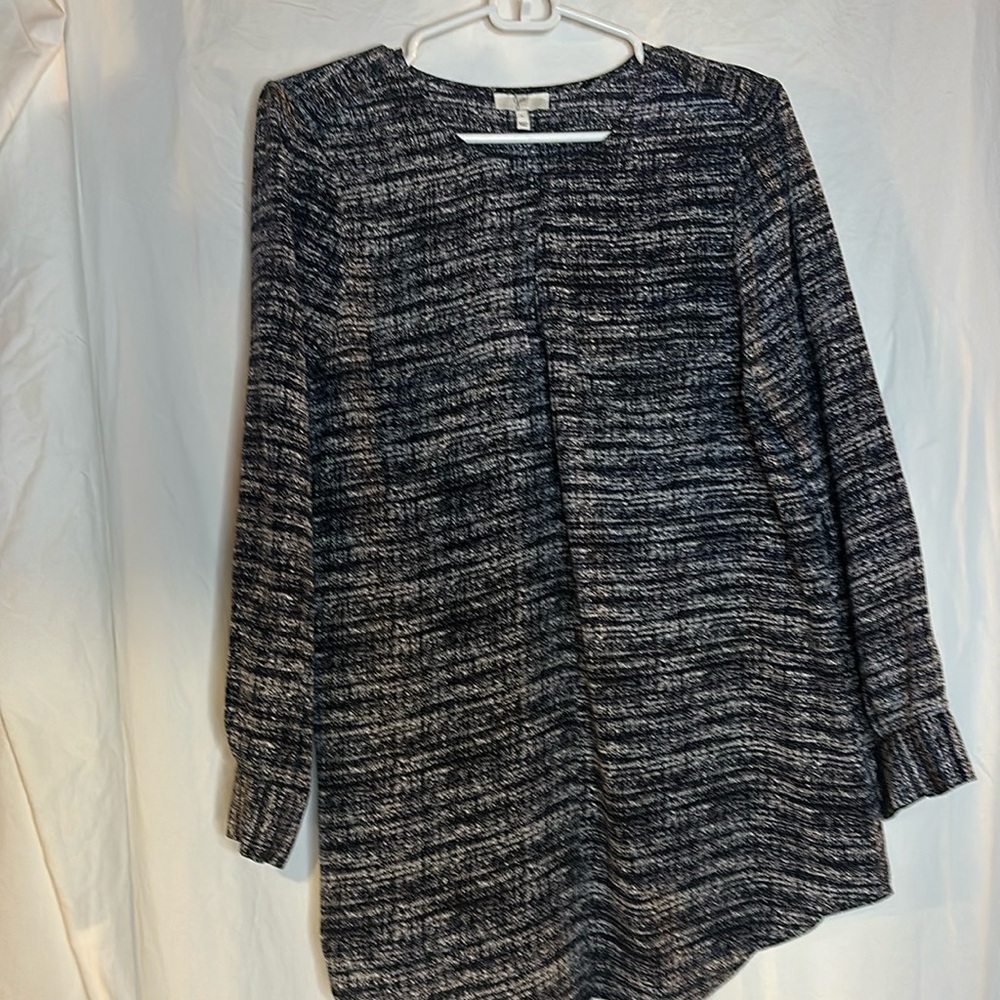 Joie size large blouse with soft black white and blue fabric